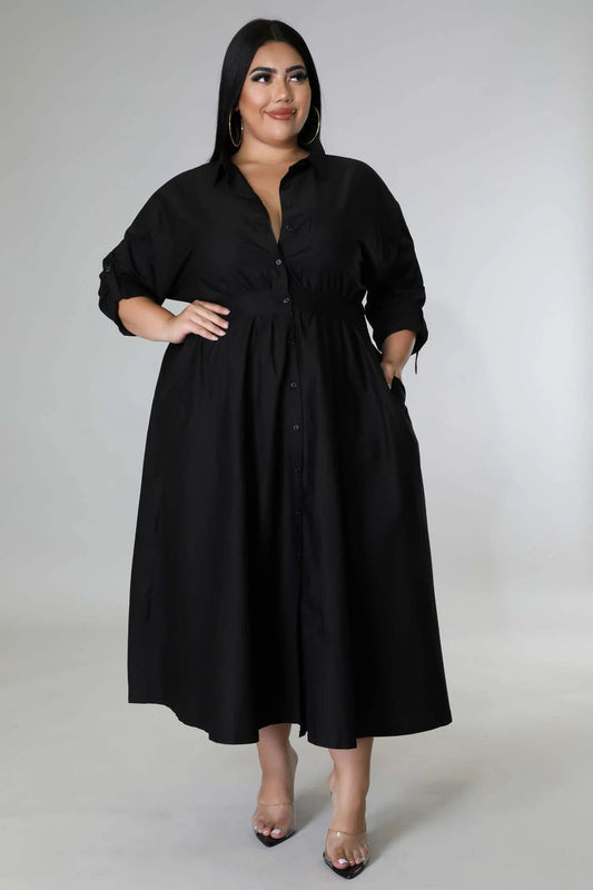 Fashion Plus Size Women's dress long V-neck by GJG Denim