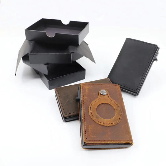 Minimalist Wallet For Men Credit Card/AirTag Holder With RFID Technology (AirTag not included) by GJG Denim