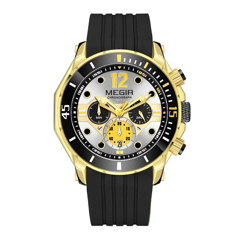 Multifunctional Timing Luminous Waterproof Silicone Sports Watch For Men by GJG Denim