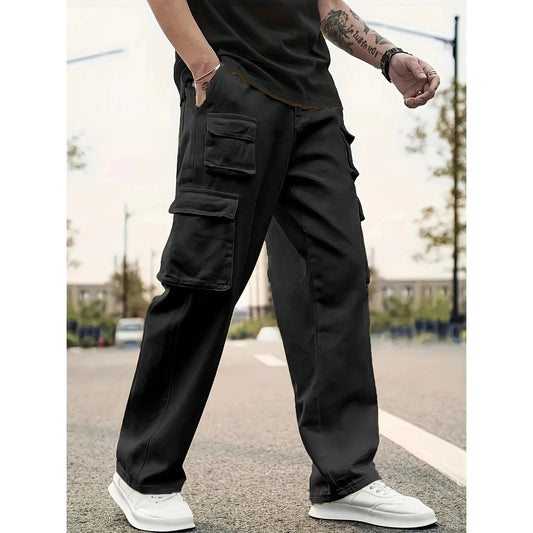 Men's Casual Cargo Pants Loose by GJG Denim
