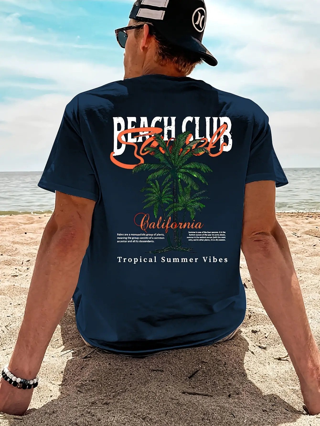 Beach Club Pattern Printed Men's T-shirt by GJG Denim