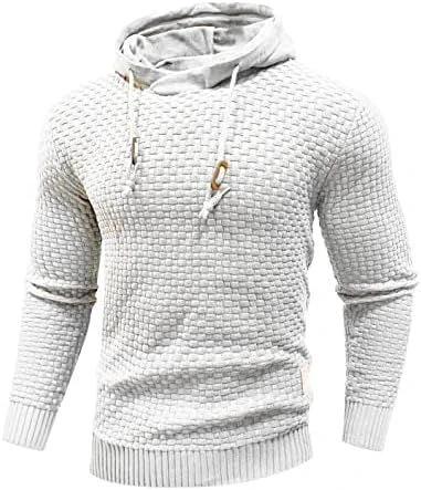 Men's Long Sleeve Solid Color Hooded Sweater by GJG Denim