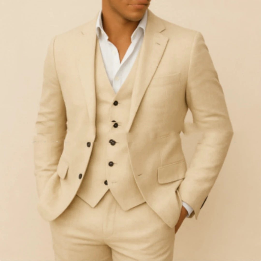 Men's Casual Business Three-piece Suit by GJG Denim