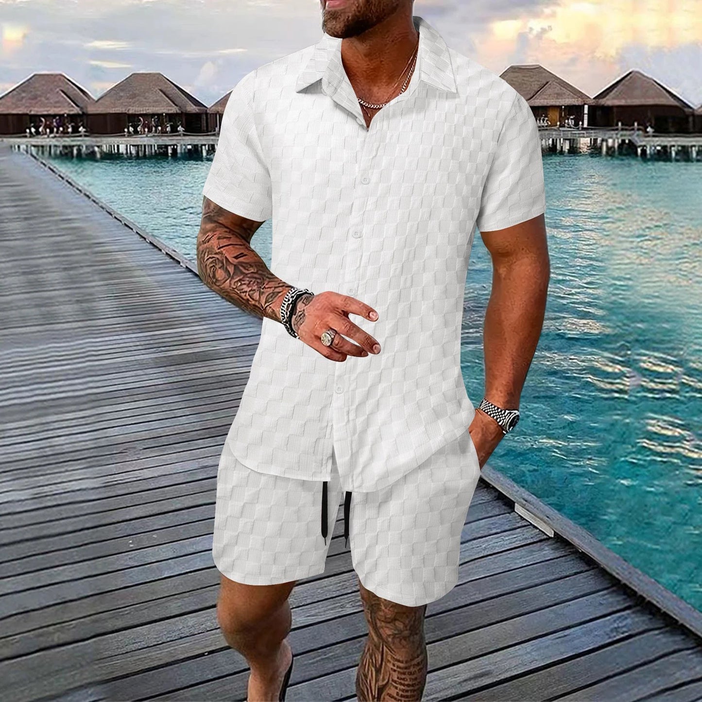 Men's Chemical Fiber Casual Suit by GJG Denim