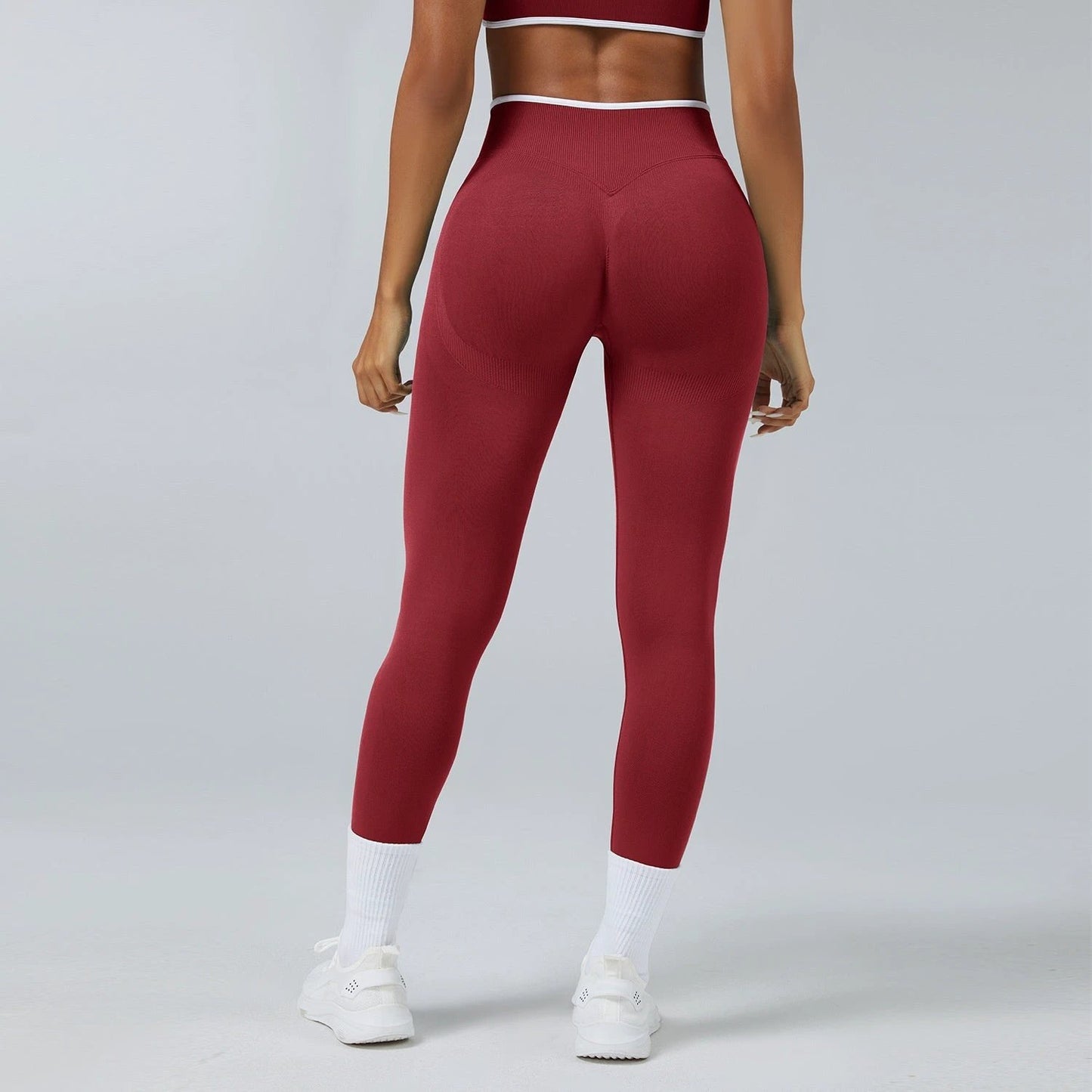 Seamless Knitted Tight High Waist Quick-drying Sports Yoga Pants by GJG Denim