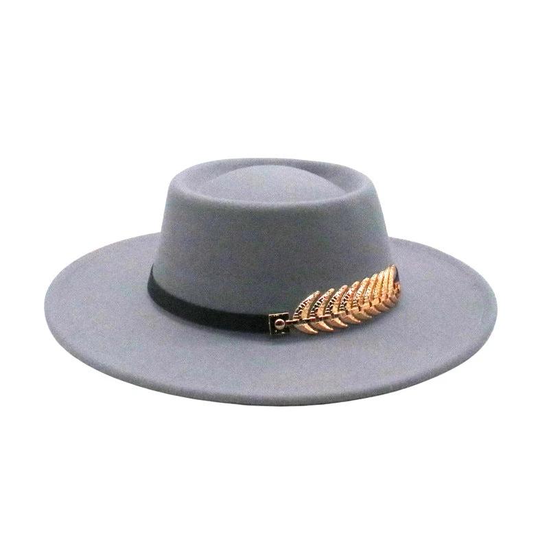 Retro Wide-Brimmed Wool Jazz Hat For Men by GJG Denim