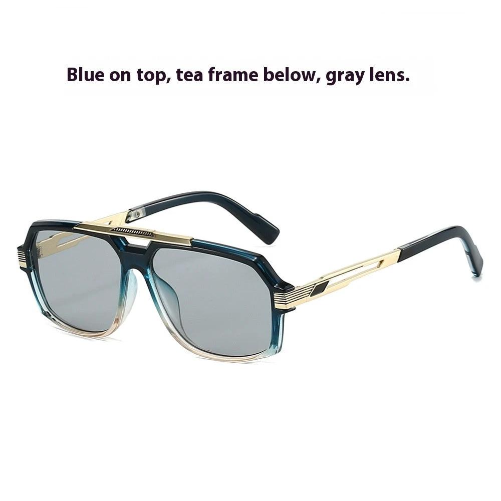 Men's Metal Mirror Leg Paint Fashion All-match Sun-resistant Sunglasses by GJG Denim