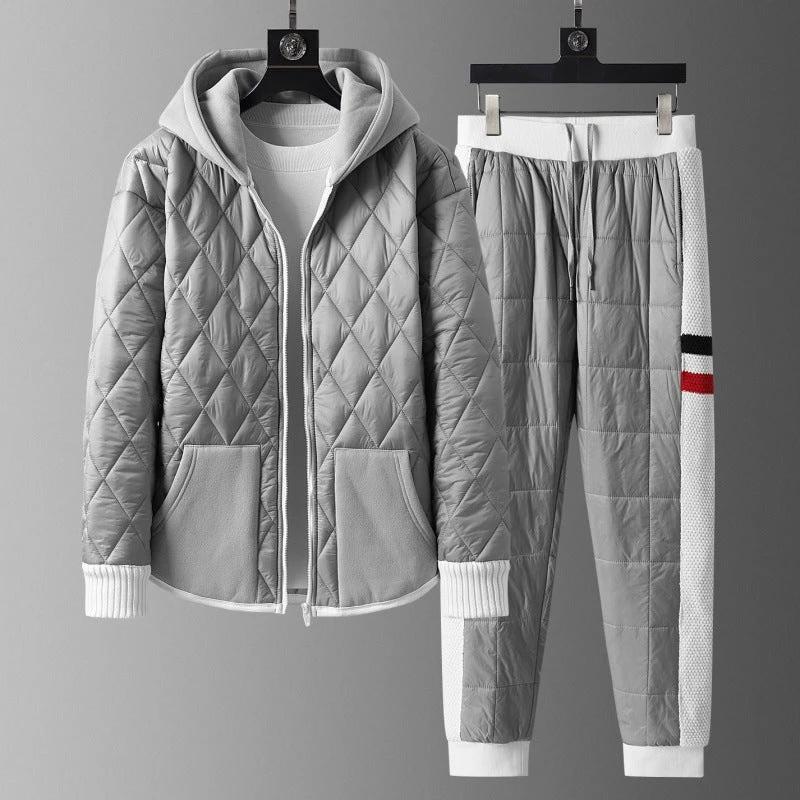 Men's Hooded Padded Cotton Two Piece Set by GJG Denim