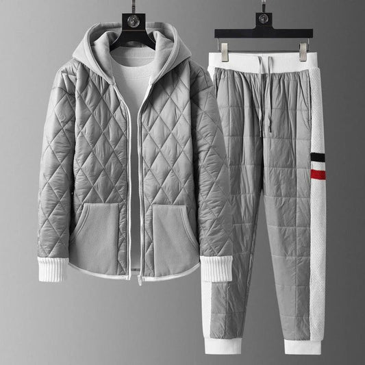 Men's Hooded Padded Cotton Two Piece Set by GJG Denim