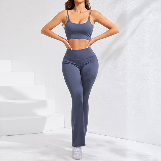 Women's Solid Color Casual High Waist Hip Lift Yoga Pants by GJG Denim