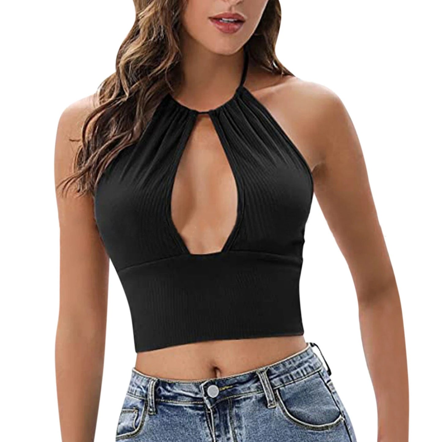 Camisole Halter Vest Women Summer Sexy Hollow Tops by GJG Denim