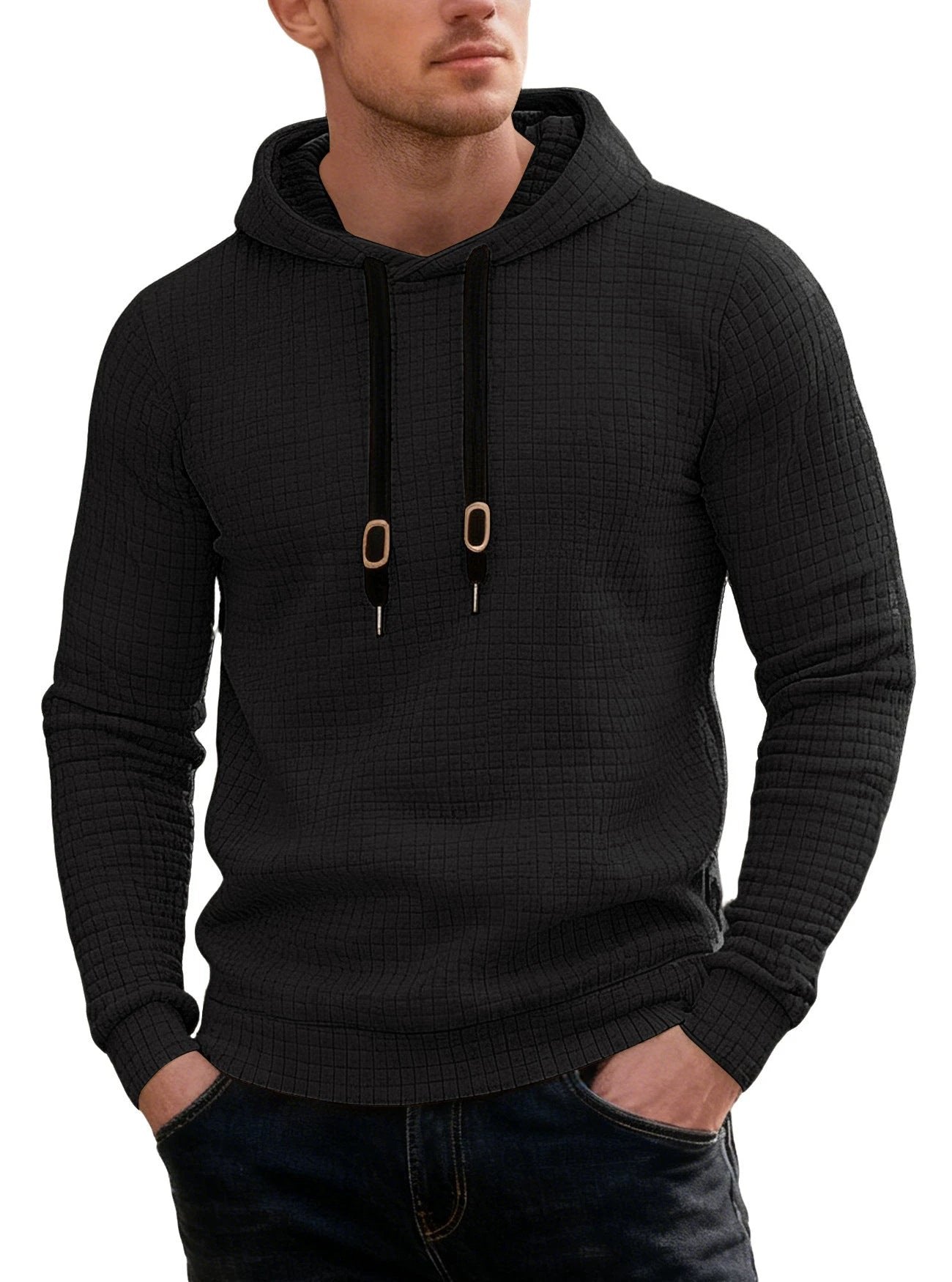 Men's Casual Long-sleeved Hooded Sweatshirt by GJG Denim