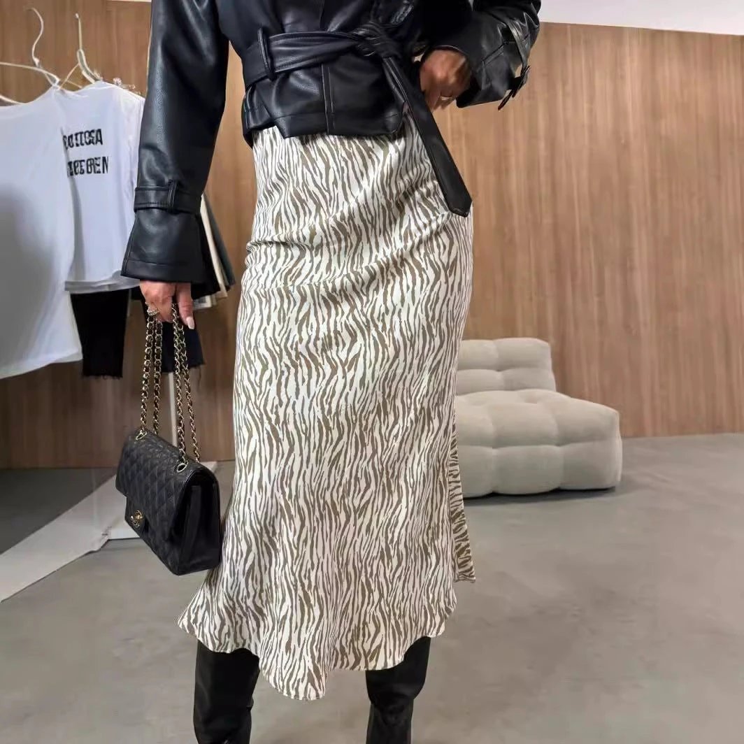High Waist Slimming Women's Printed Wear Skirt by GJG Denim