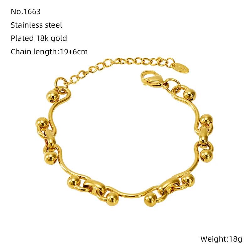 Stainless Steel Gold-plated Bracelet For Men by GJG Denim