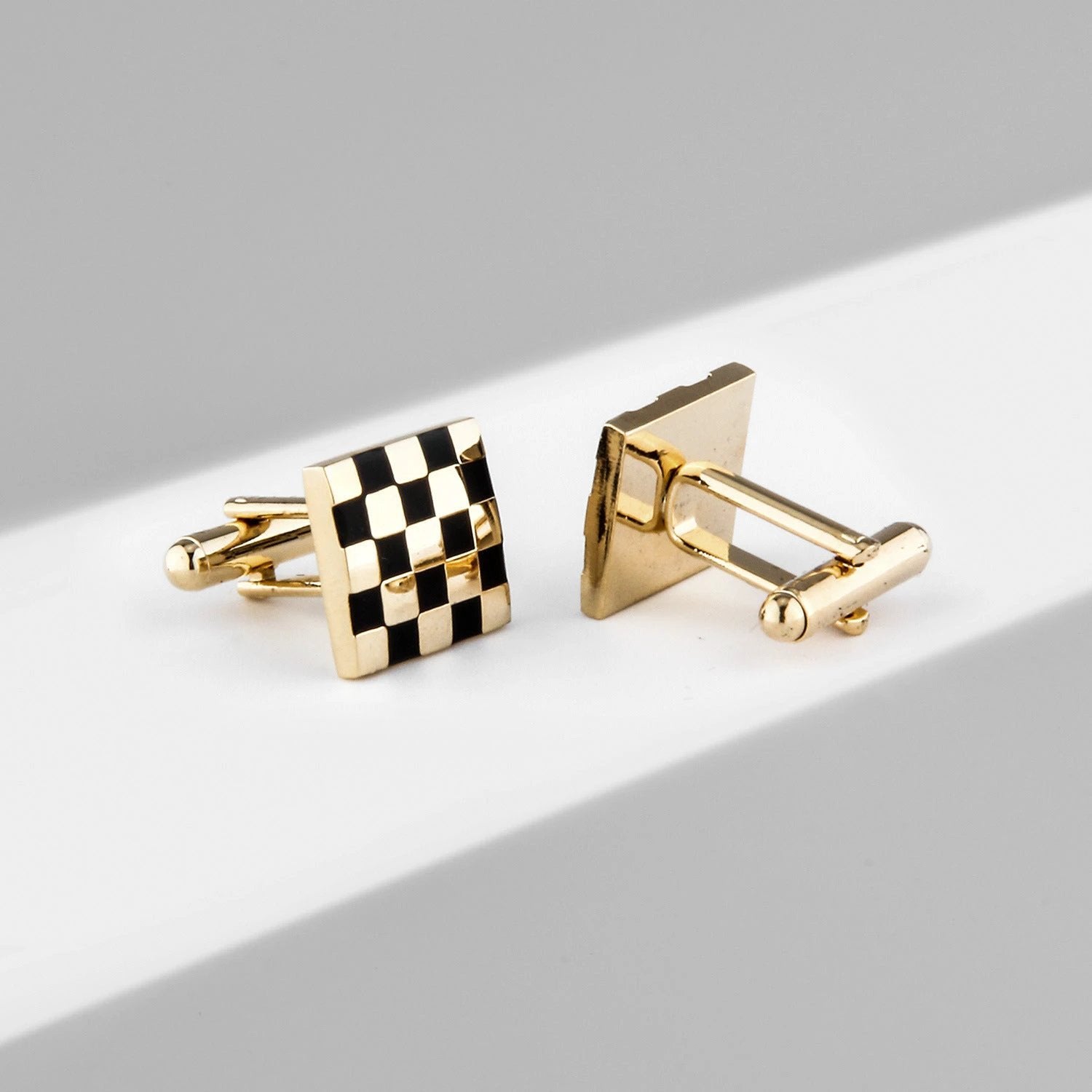 Enamel Gold Plated Copper Cufflinks For Men by GJG Denim