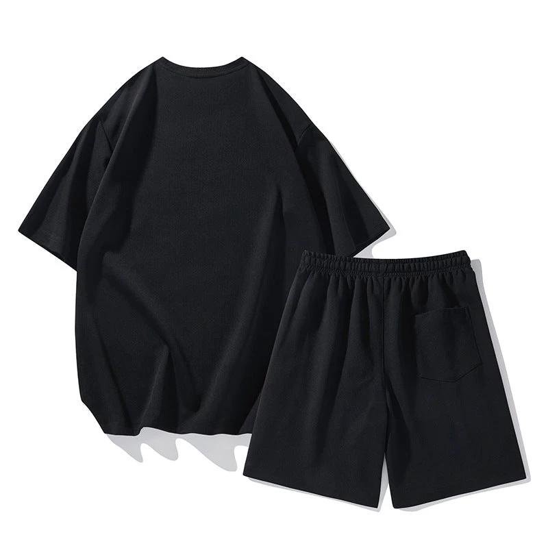 Men's Lightweight Casual Short-Sleeve Shorts Set by GJG Denim