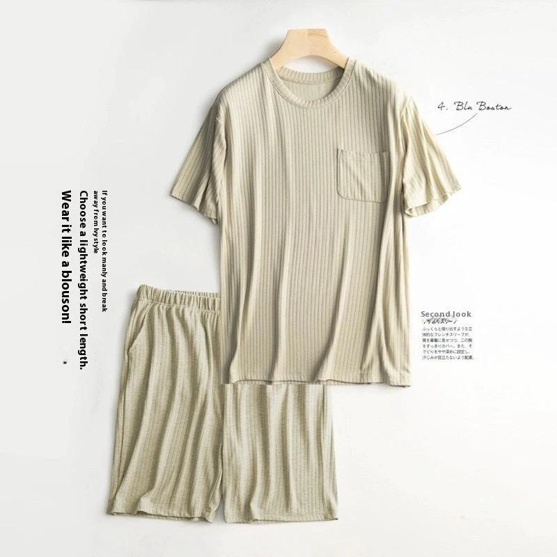 Men's Half Sleeve Shirt And Shorts Pajamas by GJG Denim