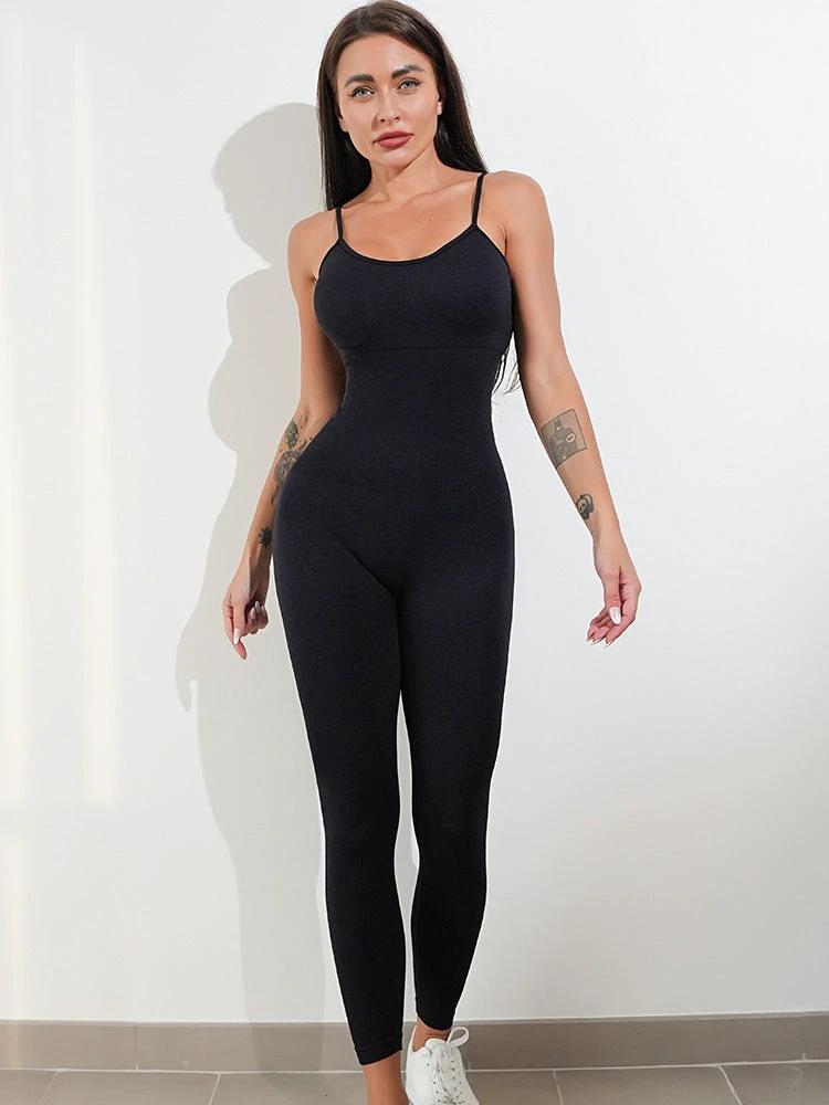 Womens Sexy Unitard One Piece Jumpsuit Spaghetti Strap Tummy Control Rompers Sleeveless Bodysuits Outfits by GJG Denim
