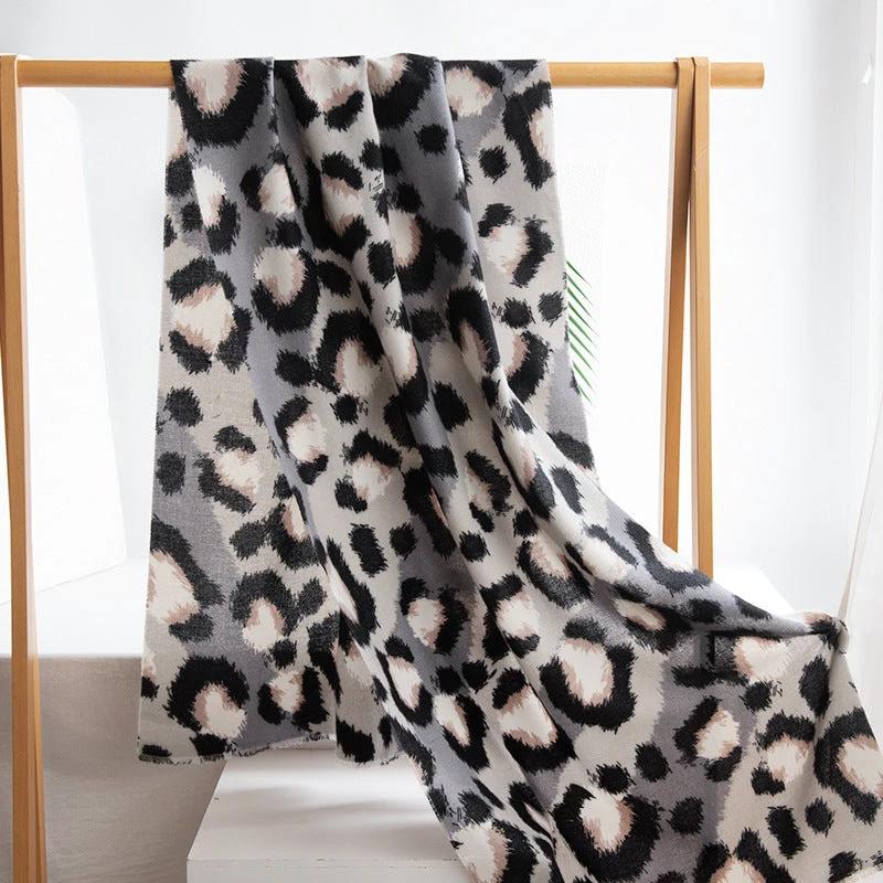 Cashmere-like Leopard Print Scarf Shawl Fashion All-matching by GJG Denim