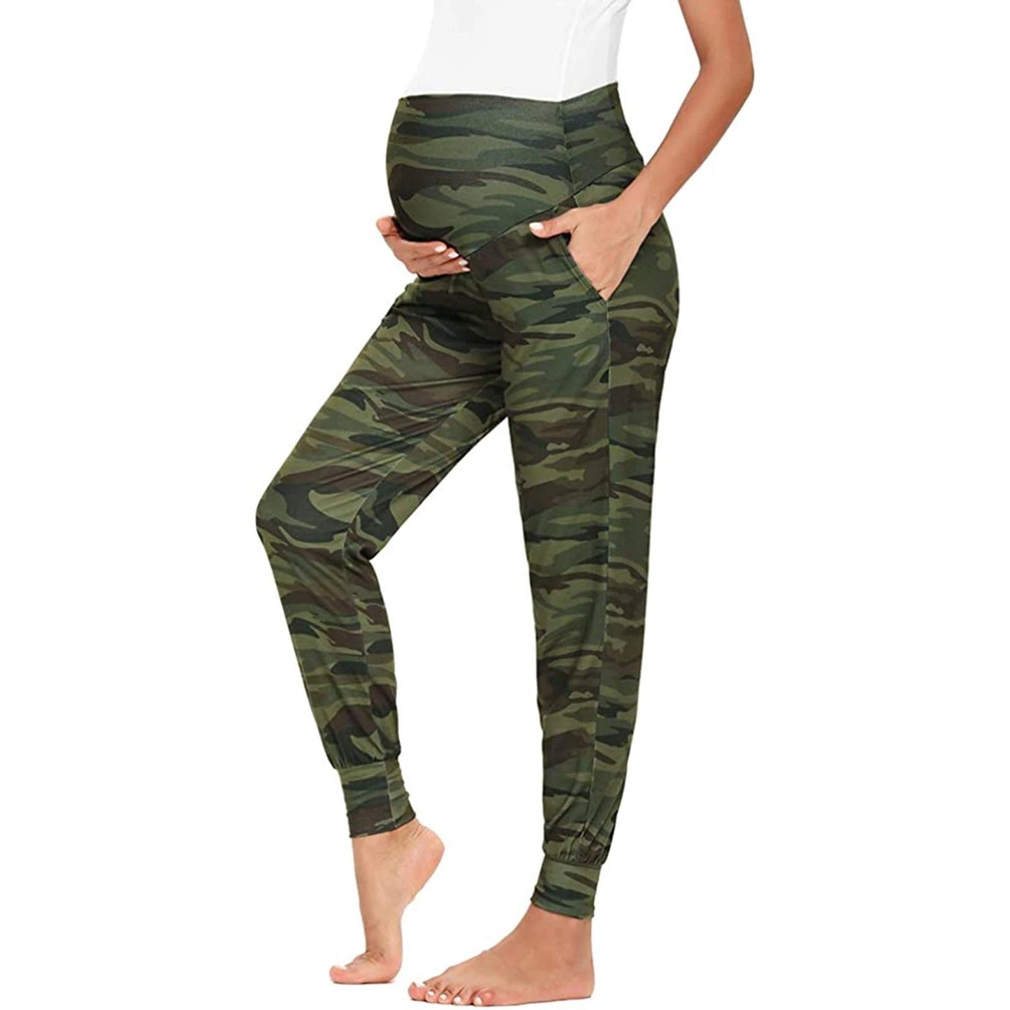 Pregnant Women Print Yoga Pants by GJG Denim
