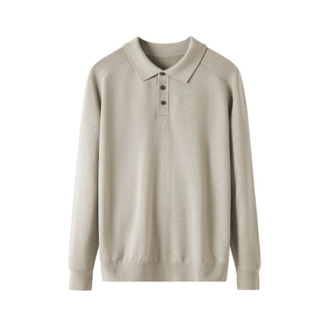 Men's Lapel Long Sleeve Sweater by GJG Denim