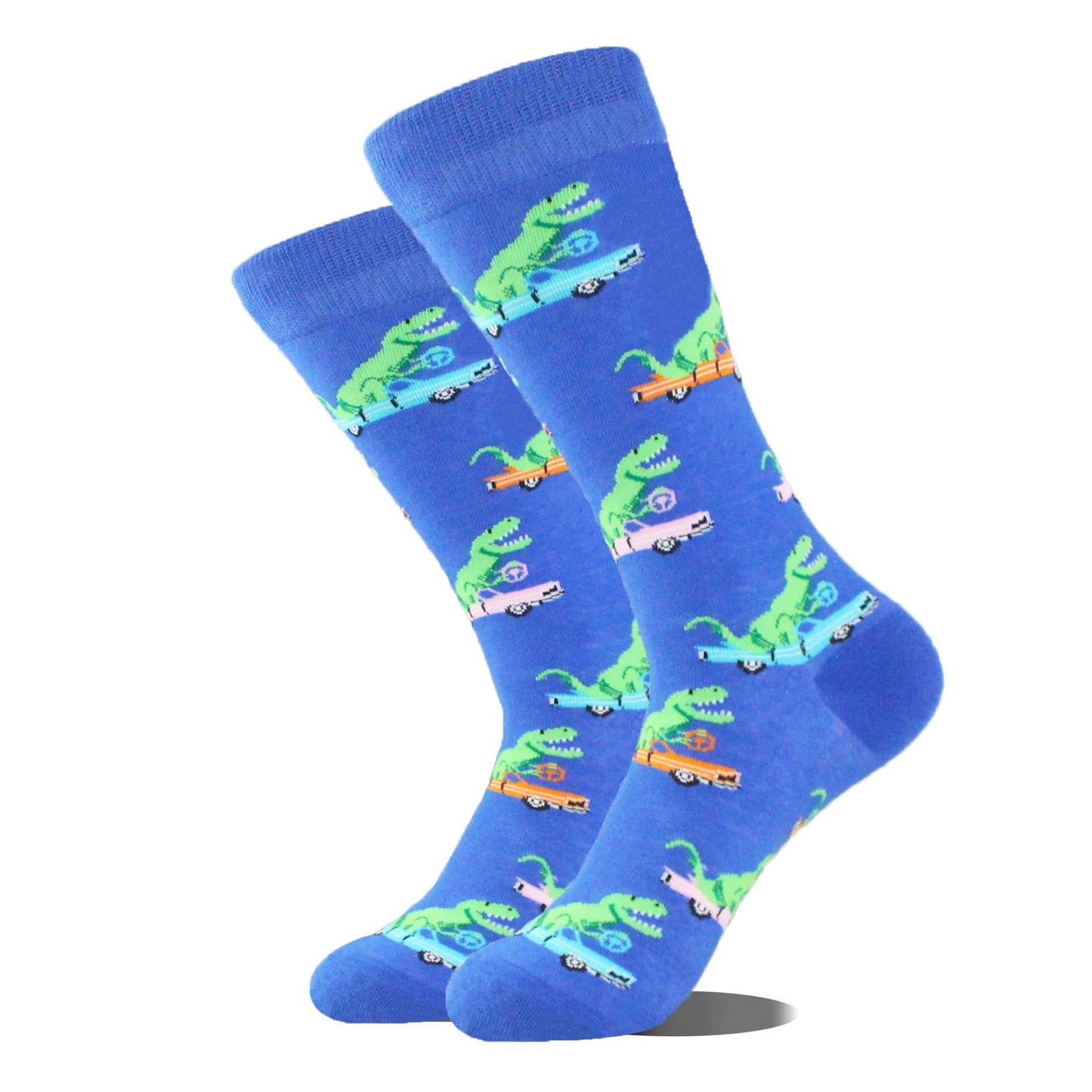 Men's Cartoon Animal Retro Oil Painting Mid-calf Socks by GJG Denim