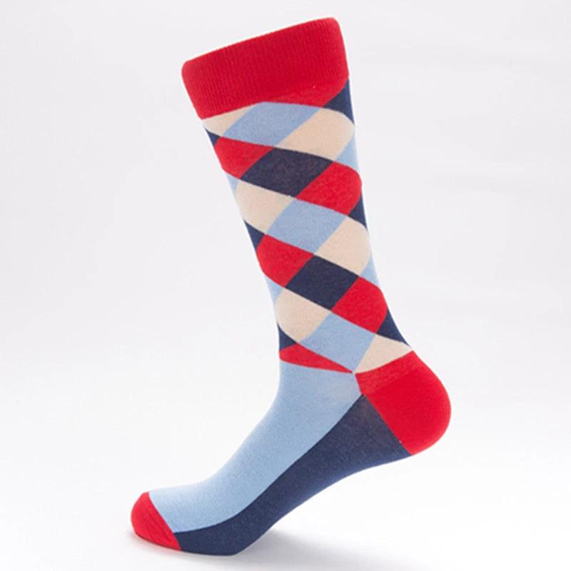 Men's Color Diamond Lattice Socks by GJG Denim