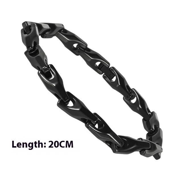 Fashion Polished Solid Color Tungsten Steel Bracelet For Men by GJG Denim