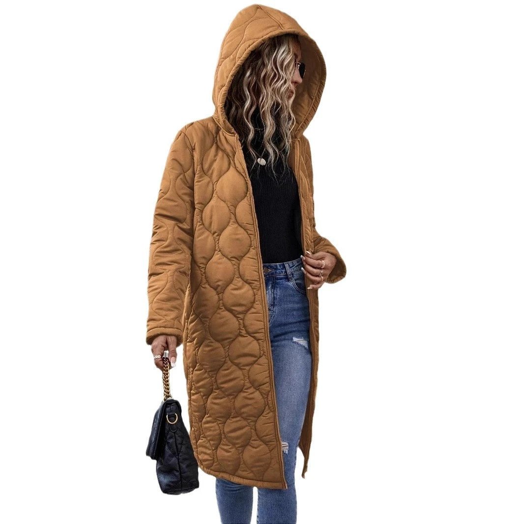 Zipper Hooded Thickened Jacket Cotton Clothes Women's Clothes by GJG Denim