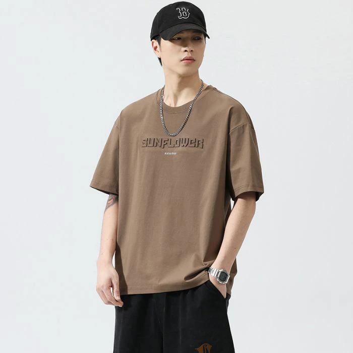 Trendy Loose-fitting Versatile Heavyweight Short-sleeve T-shirt For Men by GJG Denim