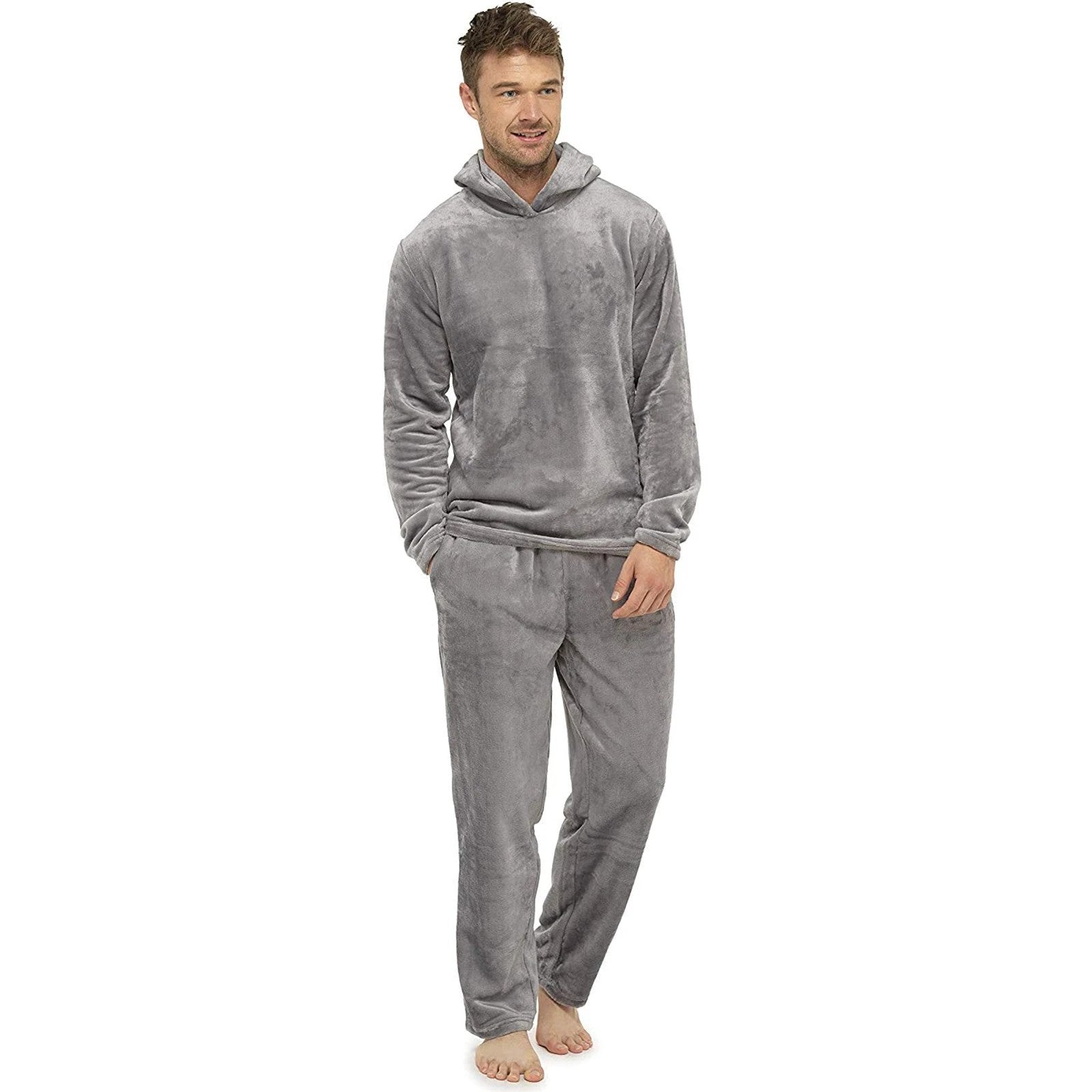 Flannel Grey Simple Men's Pajamas by GJG Denim