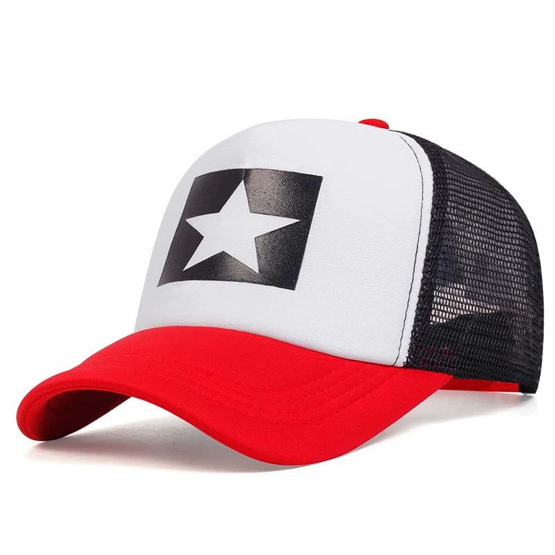 Five-pointed Star Letter Printed Sponge Baseball Hat by GJG Denim