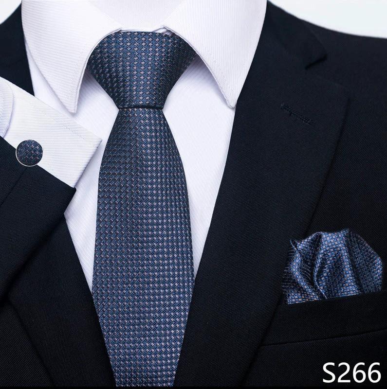 Men's Creative All-match Business Formal Wear Tie Scarf Cufflink Set by GJG Denim