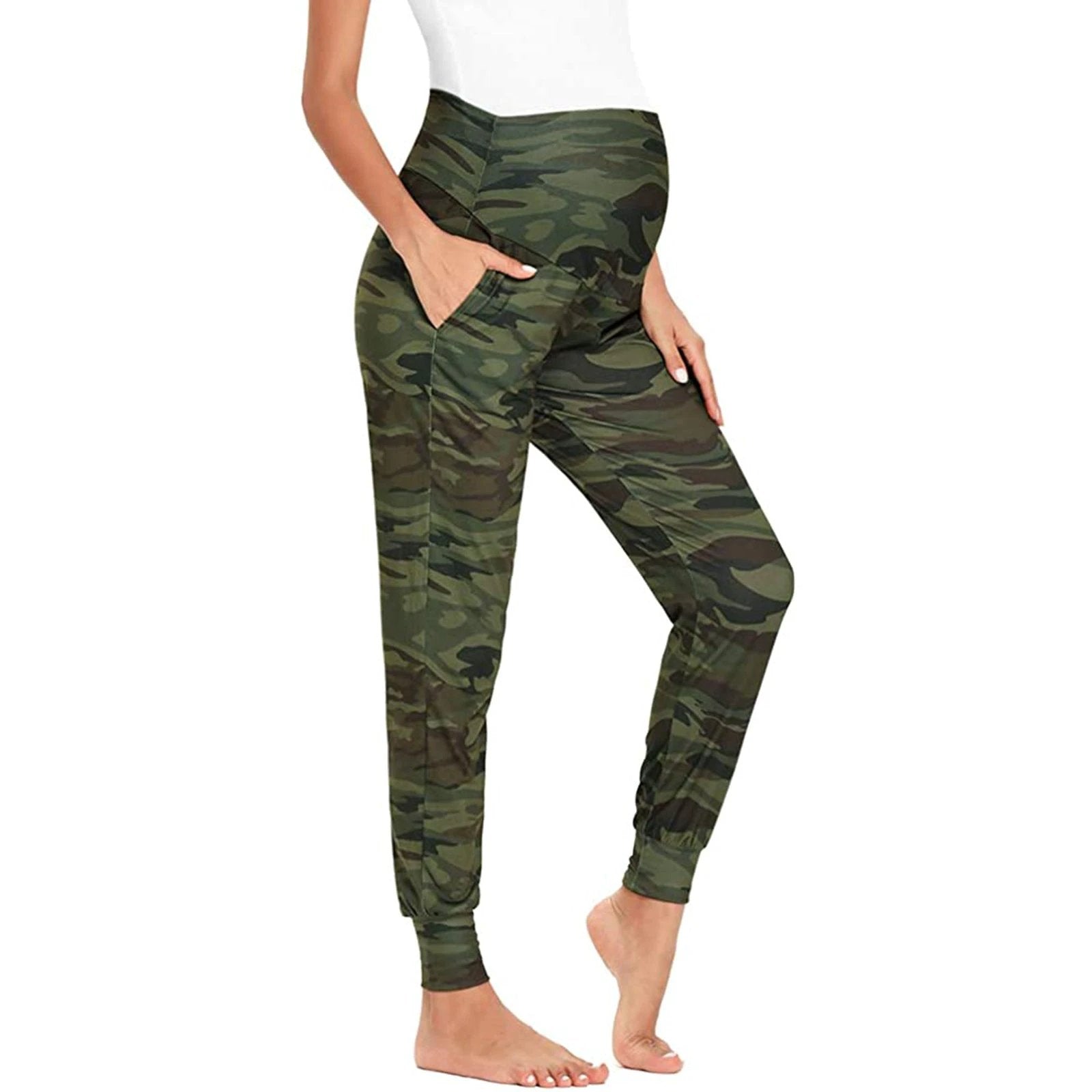 Pregnant Women Print Yoga Pants by GJG Denim