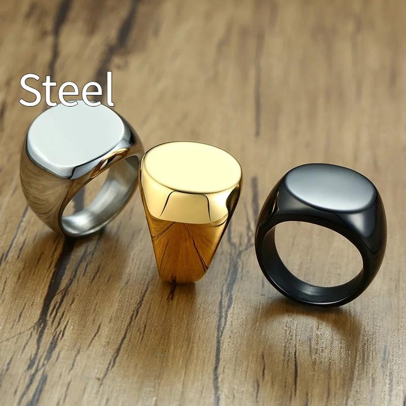 Stainless Steel Round Ring For Men by GJG Denim