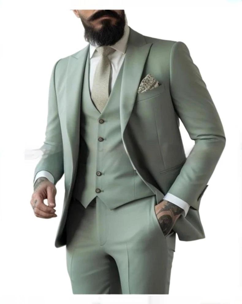 Men's Casual Business/Wedding Three-piece Suit by GJG Denim