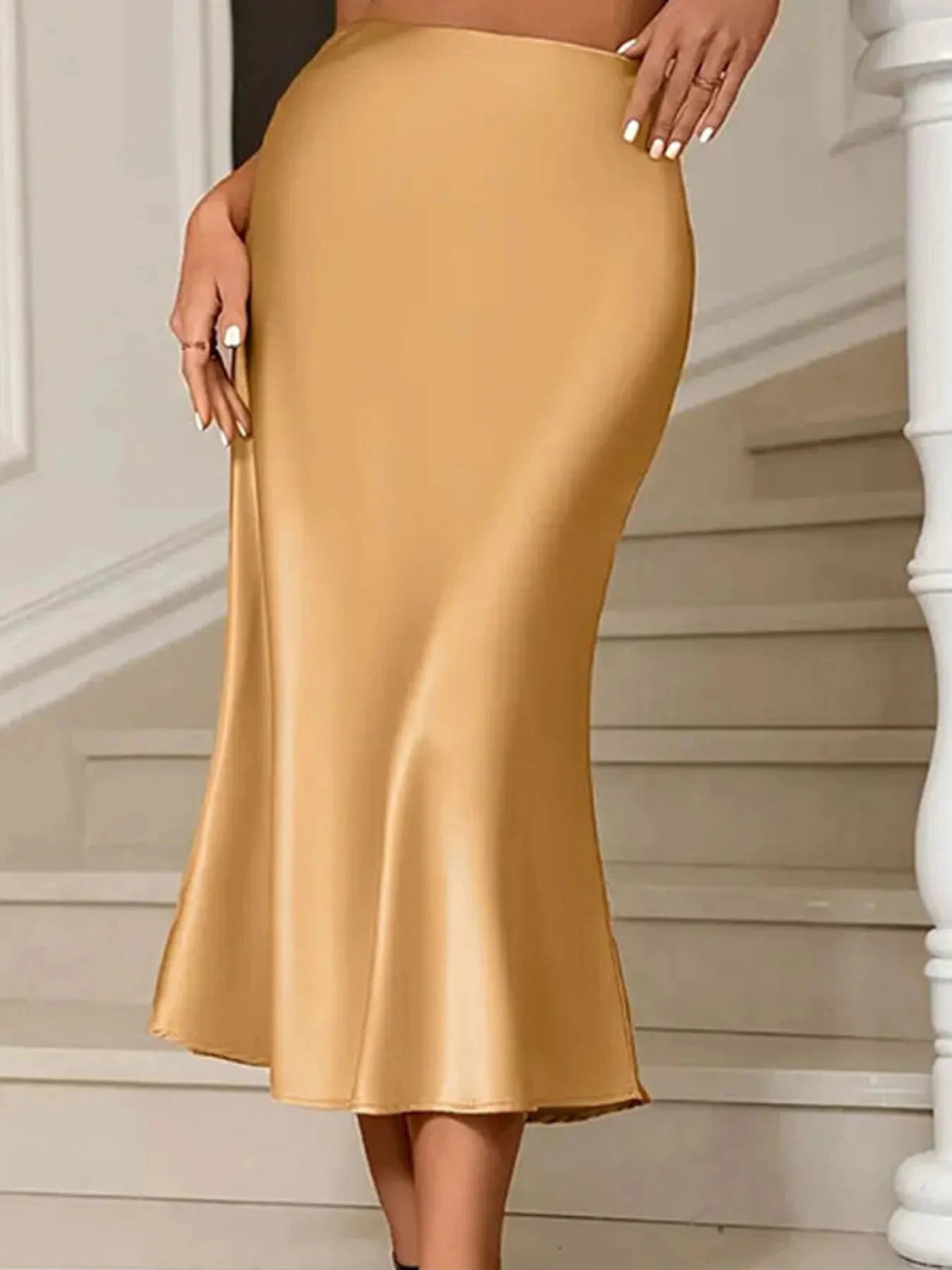 Satin Midi Mermaid Skirt by Lady Ros