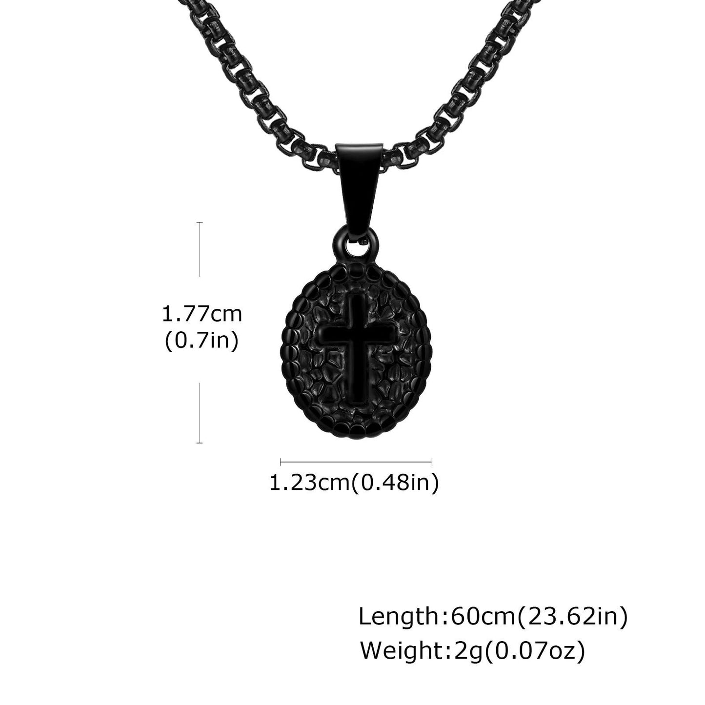 Casual Cross-Shaped Oval Pendant Necklace For Men by GJG Denim