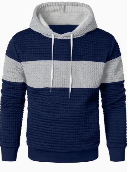 Men's Hooded Long-sleeved Sweater w/ Drawstring by GJG Denim