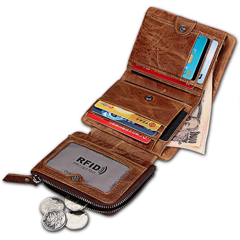 Retro Leather Wallet For Men Multiple Card Slots by GJG Denim