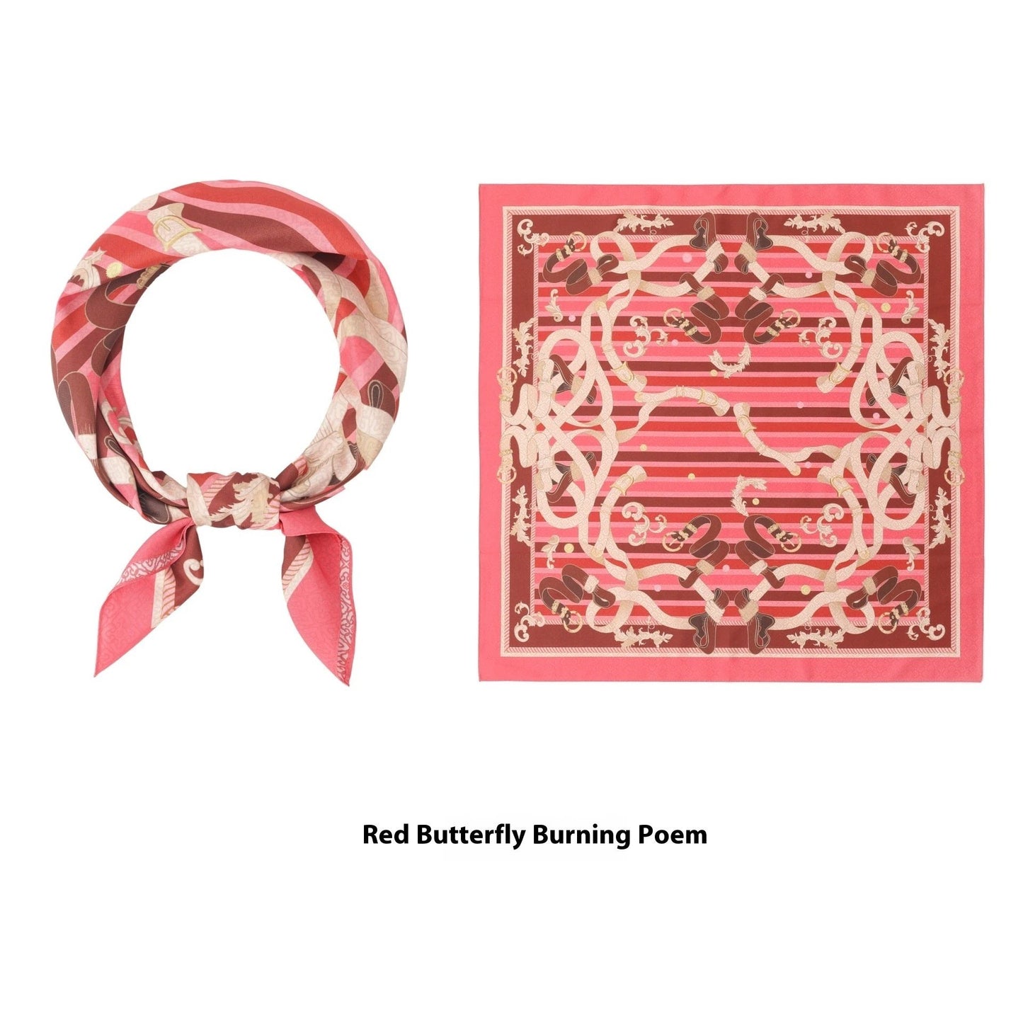 Thin Headcloth Duplex Printing Silk Scarf Square Scarf by GJG Denim