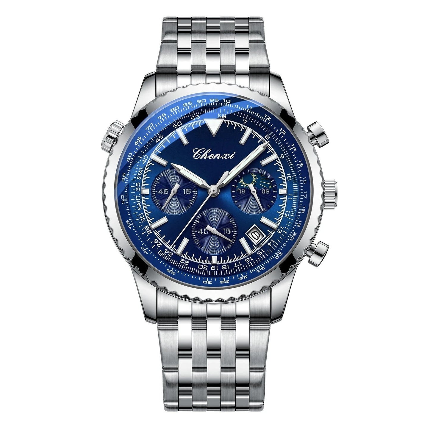 Men's Table Quartz Luminous Waterproof Watch by GJG Denim