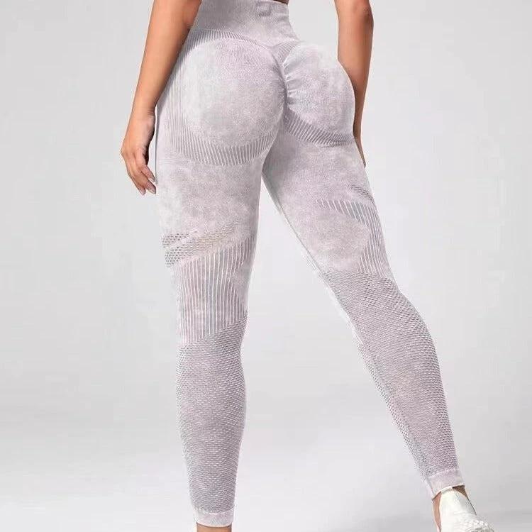 Hollow Design Seamless Leggings High Waist Hip Lifting Running Sports Fitness Yoga Pants Fashion Womens Clothing by GJG Denim