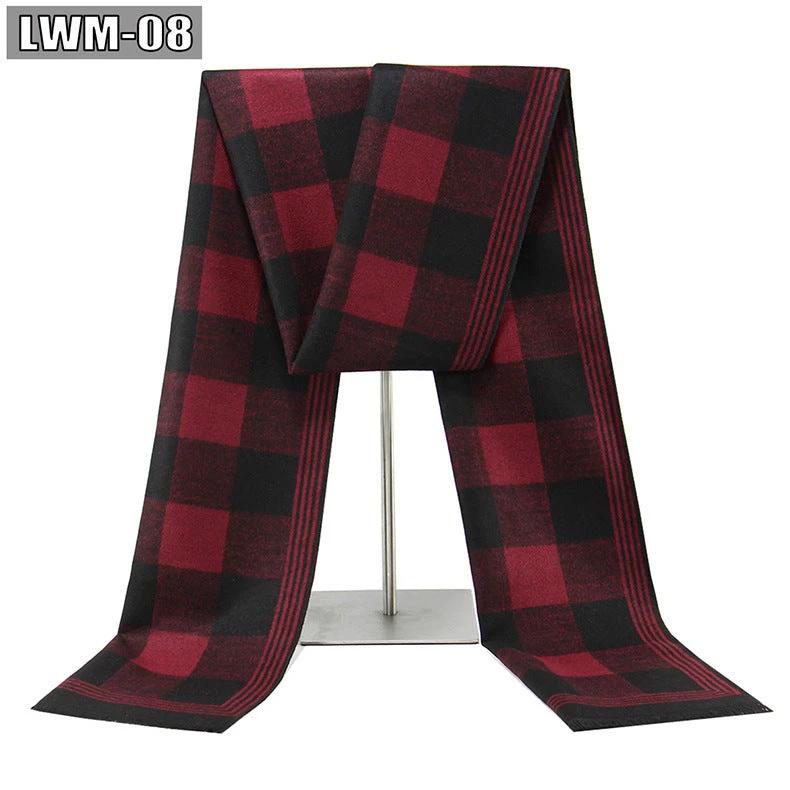 Men's Cashmere Autumn And Winter Business Plaid Scarf by GJG Denim