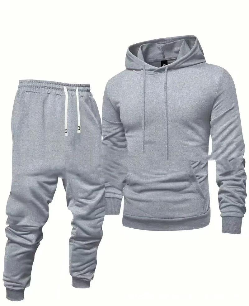 Men's Hooded Sweatshirt And Sweatpants Sports Suit by GJG Denim
