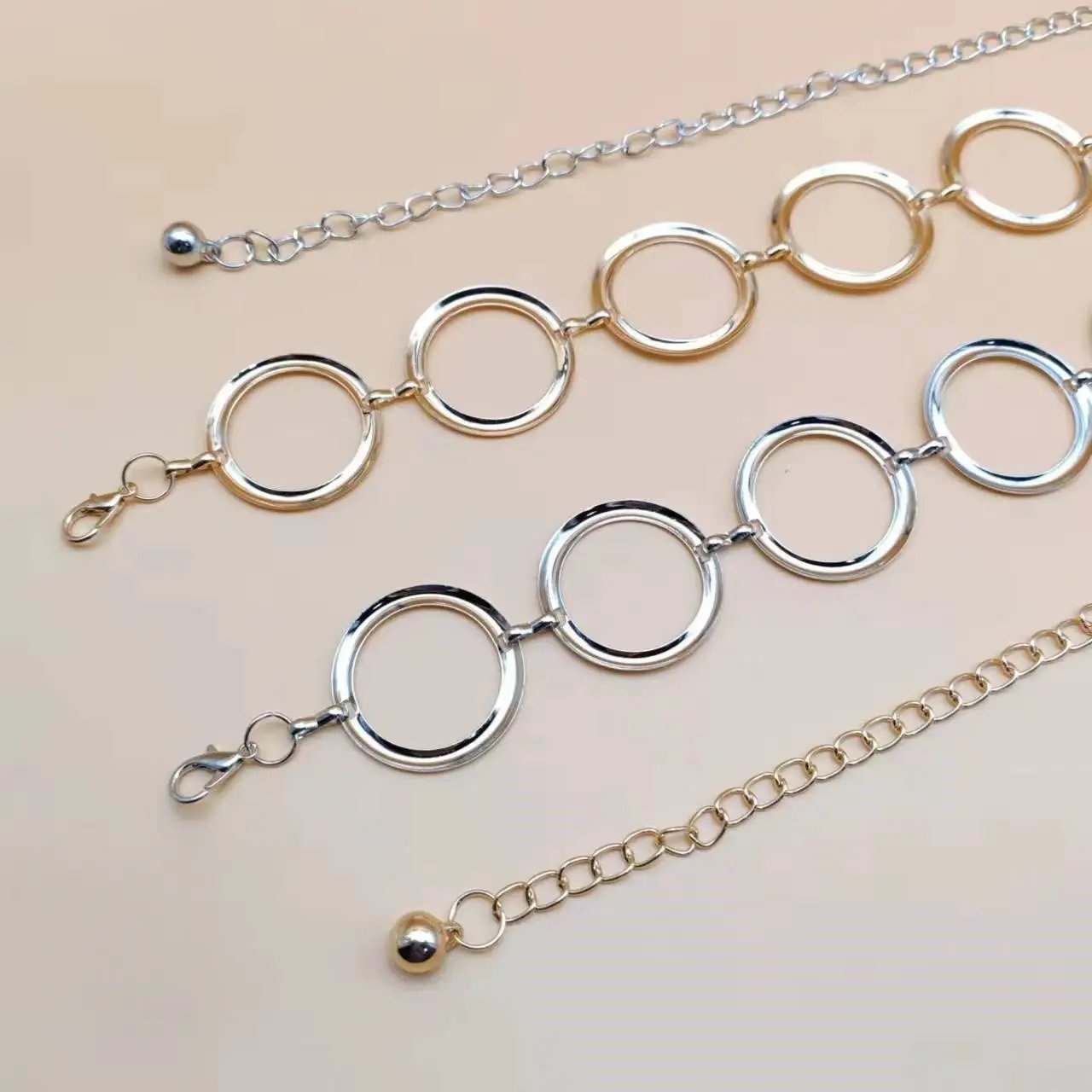 European And American-style Metal Ring Waist Chain Fashionable And Minimalist by GJG Denim