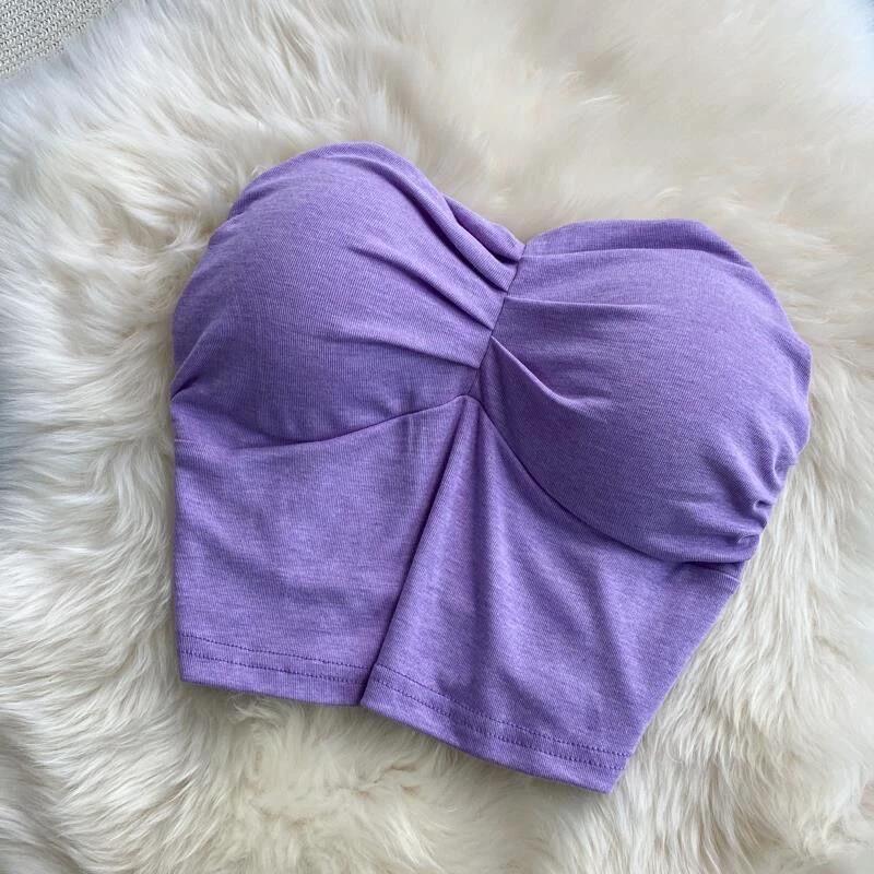 Outer Wear Wrapped Chest Strapless With Chest Pad Anti-exposure Inner Base Underwear by GJG Denim
