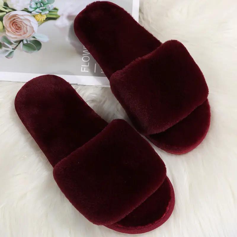 Women's Indoor Plush Flat Slippers by GJG Denim