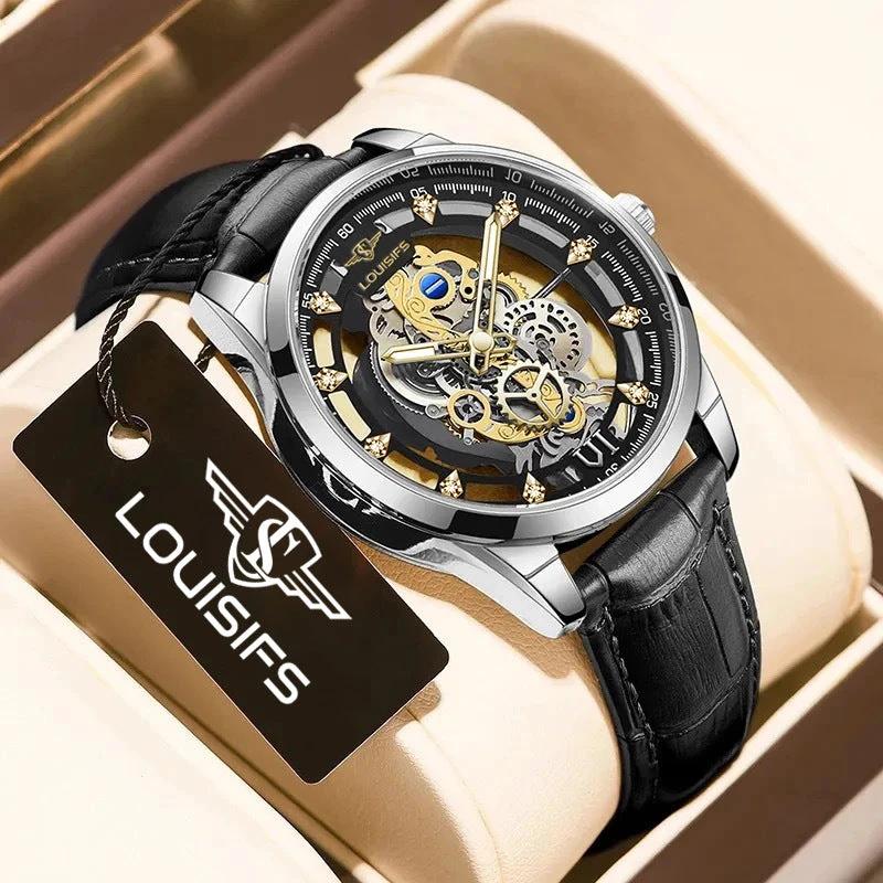 Men's Swiss Double-sided Hollow Non-mechanical Quartz Watch by GJG Denim