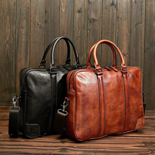 Men's Genuine Leather High-grade Briefcase by GJG Denim